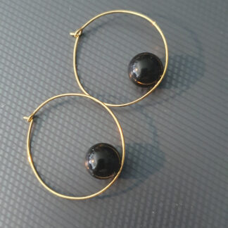 Creolo med sort Obsidian perle