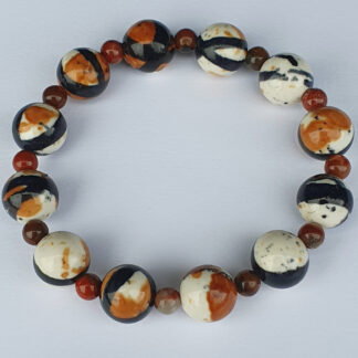 Armbånd af Flower Jade og Astroid Jasper
